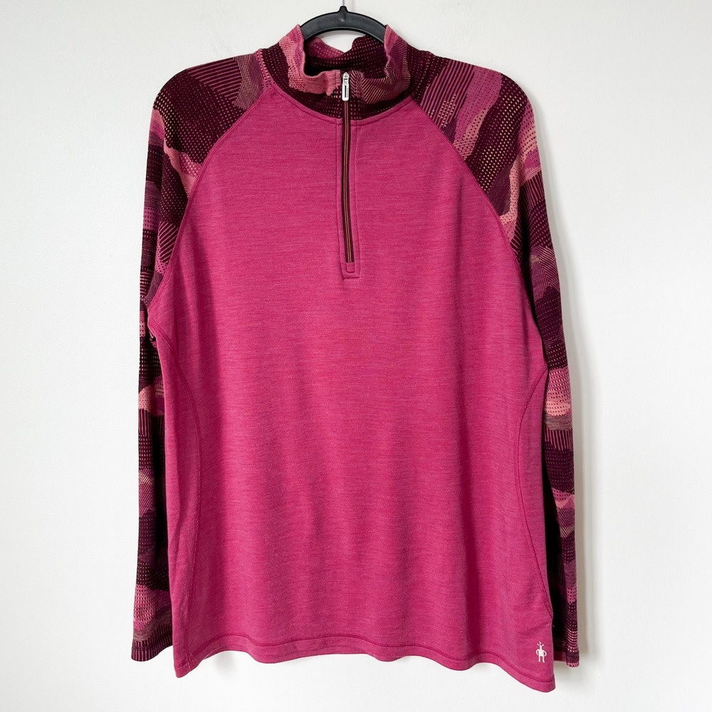 Smartwool Classic Merino 250 Base Layer 1/4 Zip Fuchsia Mountain Scape Womens 3X